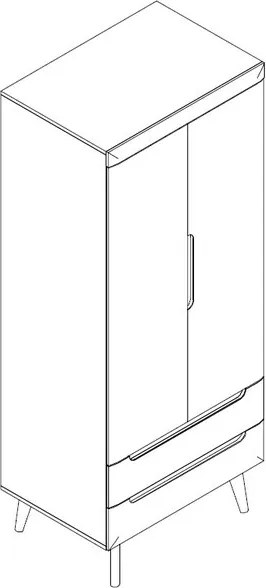 Šatníková skriňa Nordi, dub artisan