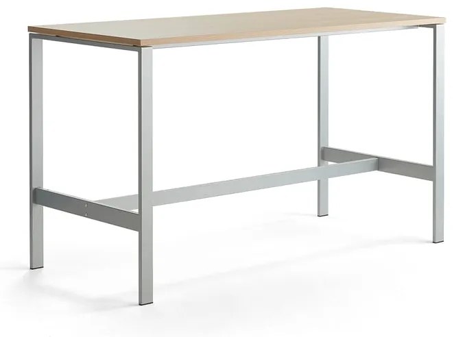 Stôl VARIOUS, 1800x800x1050 mm, strieborná, dub
