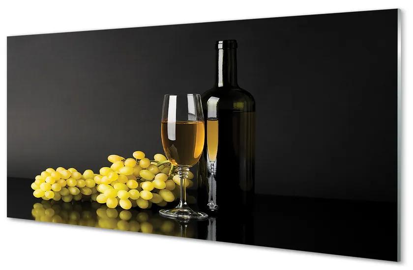 Sklenený obklad do kuchyne Fľaša vína ovocie 140x70 cm