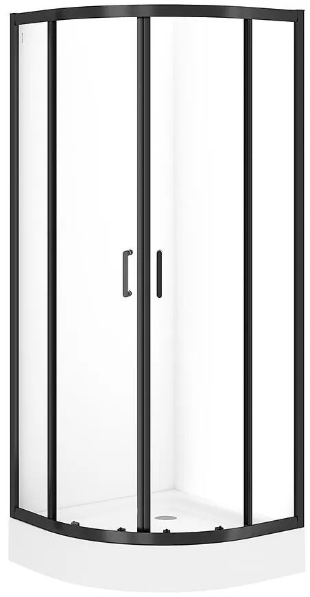 Sprchový kút polkruhový Brasco 80x80x190 black S168-003