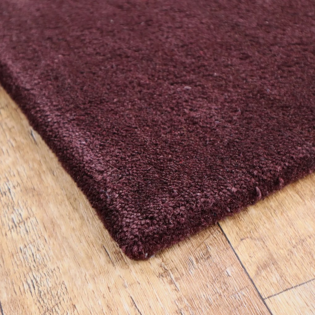 Asra, Ručne všívaný kusový koberec Asra wool tm. fialová, 120x170, fialová, obývacia izba