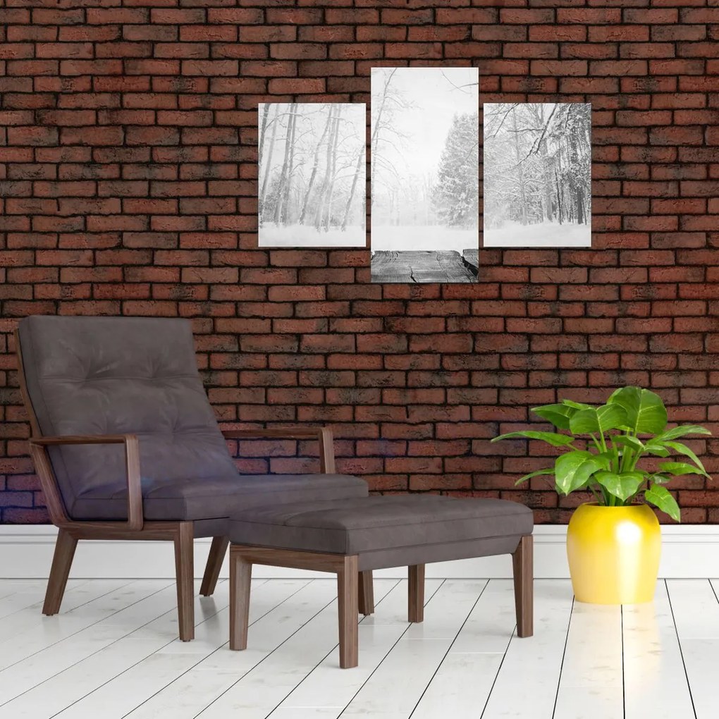 Obraz - Drevené mólo v zime (90x60 cm)