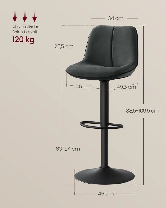 Set dvoch barových stoličiek LJB188G01 (2ks)