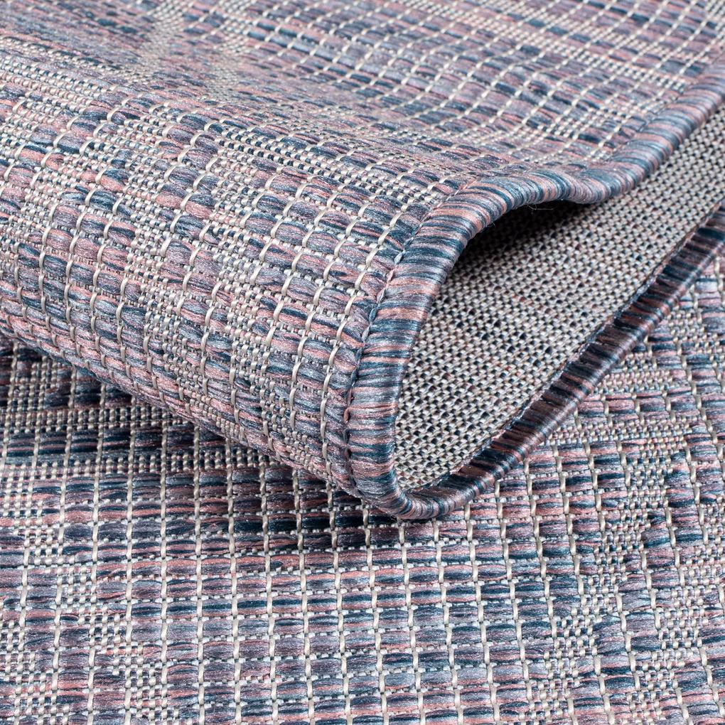 Dekorstudio Šnúrkový okrúhly koberec PALM 3073 - ružovomodrý Priemer koberca: 120cm