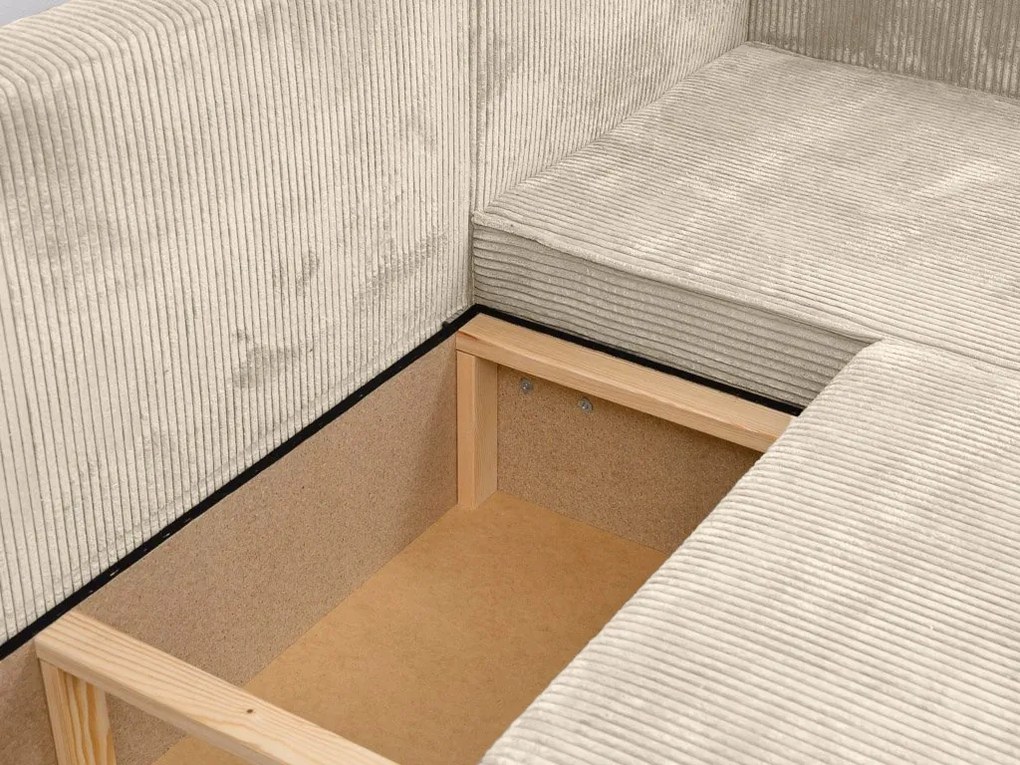 Krémová rohová pohovka SMART COSARO, obojstranná + 2 vankúšiky ZDARMA