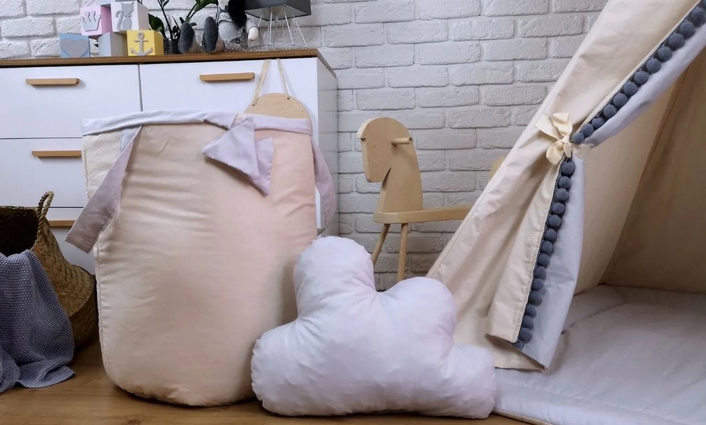 Detský kôš na hračky SOFT - BÉŽOVÝ