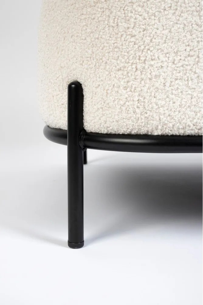 Krémové kreslo z textílie buklé Polly – White Label