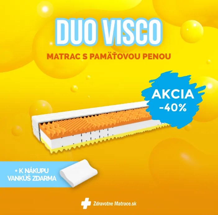 MPO DUO VISCO matrac pamäťová pena 80x190 cm Prací poťah Medico