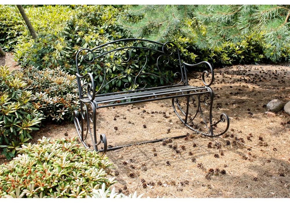 Čierna kovová záhradná lavica Dares - Garden Pleasure