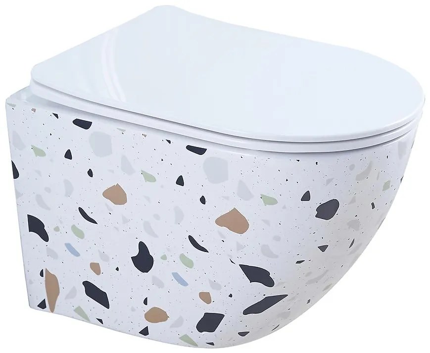 Závesná WC misa Stone s doskou volne padajúca