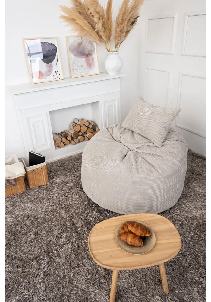 Čierny menčestrový sedací vak Om 110 – SLOWDOWN