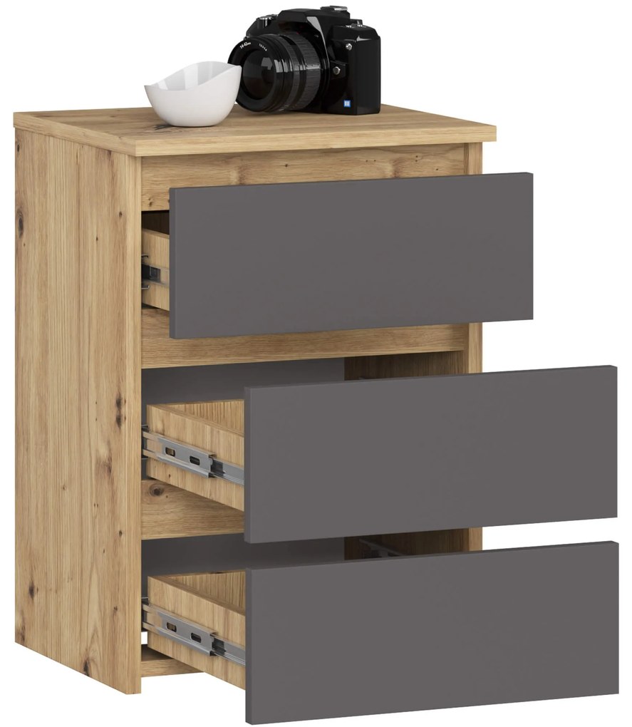 Komoda CL3 40 cm dub artisan/grafitově šedá