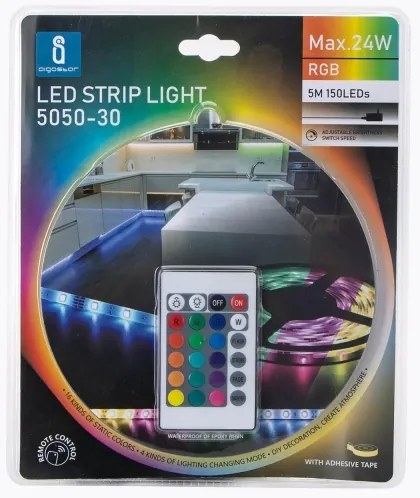 Aigostar - LED RGB stmievateľný pásik 5m LED/24W/12/230V IP65 + DO