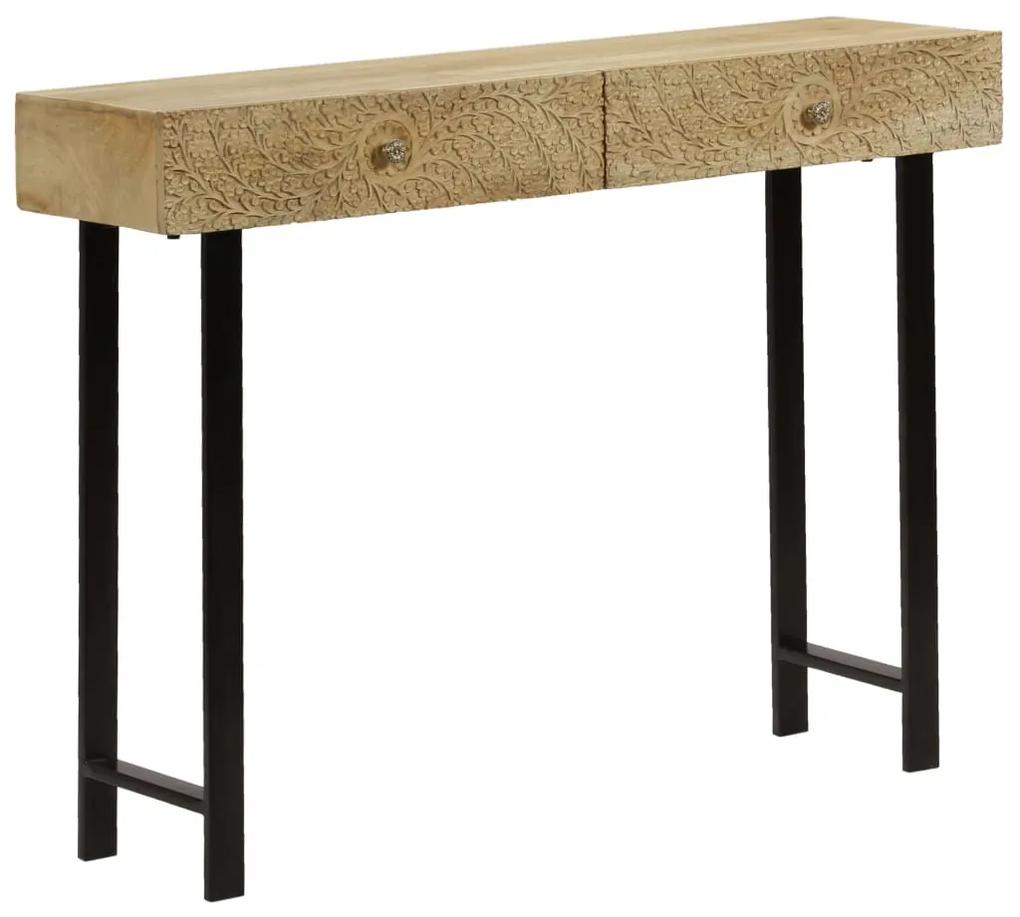vidaXL Konzolový stolík 102x30x79 cm masívne mangovníkové drevo