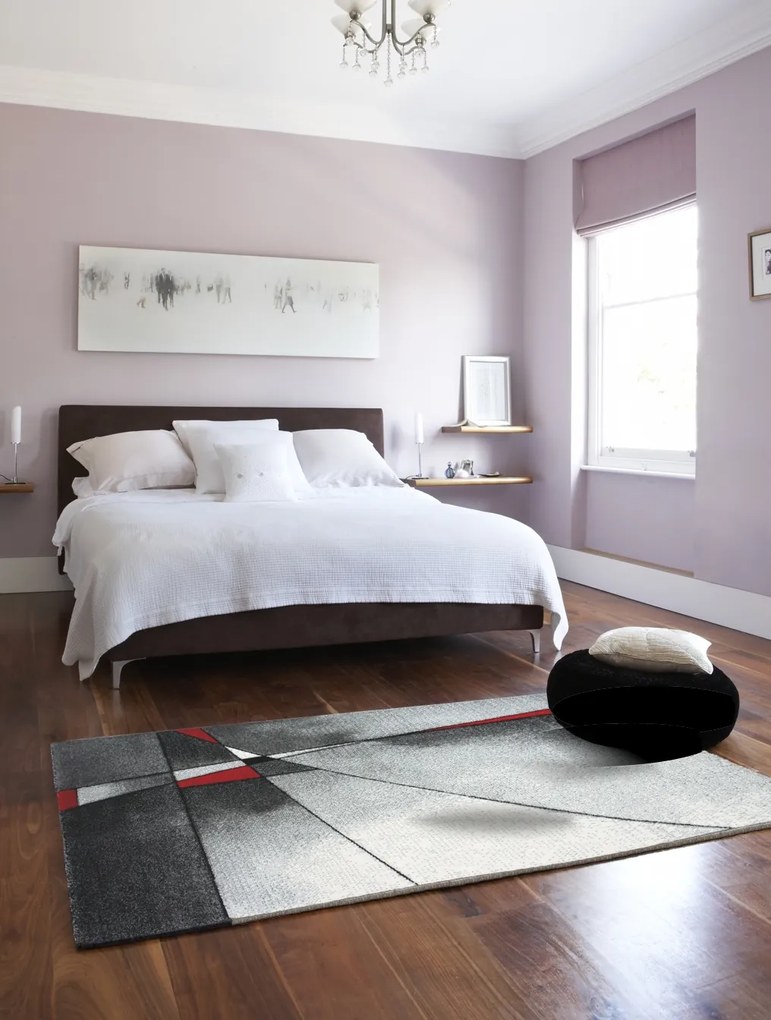 Medipa (Merinos), Kusový koberec Brilliance 21807 grey-red, 80x150, šedá, kancelária