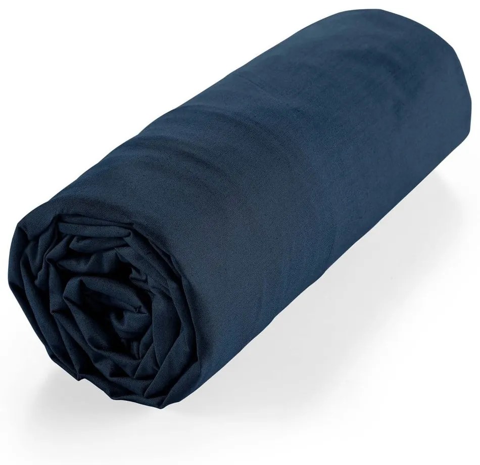 Tmavomodrá napínacia plachta z Bio bavlny 140x190 cm Biolina – douceur d'intérieur