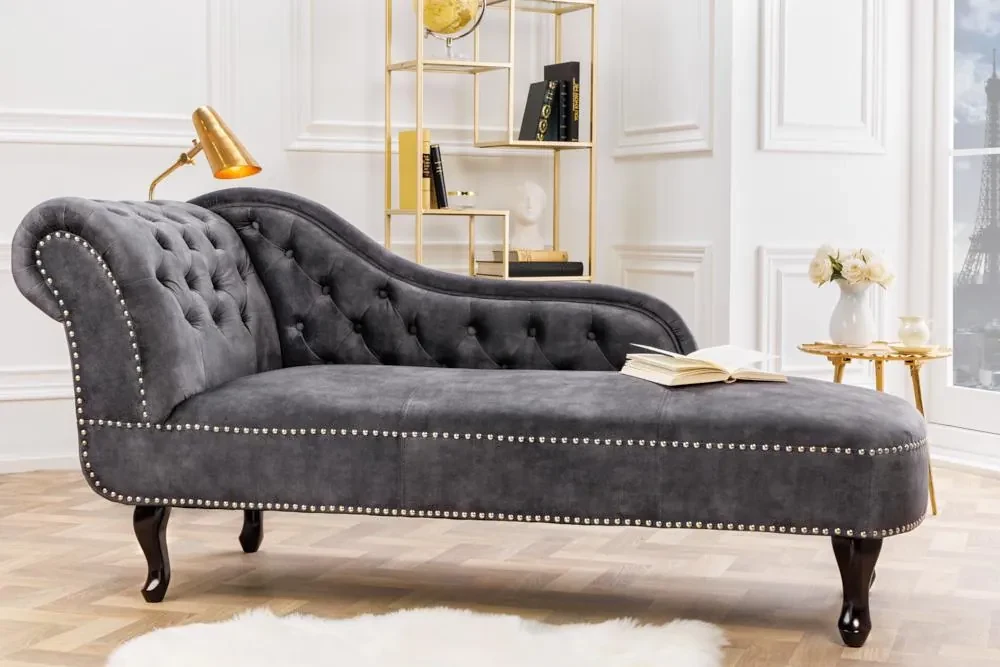 Invicta Interior - Leňoška CHESTERFIELD 170 cm šedá zamat