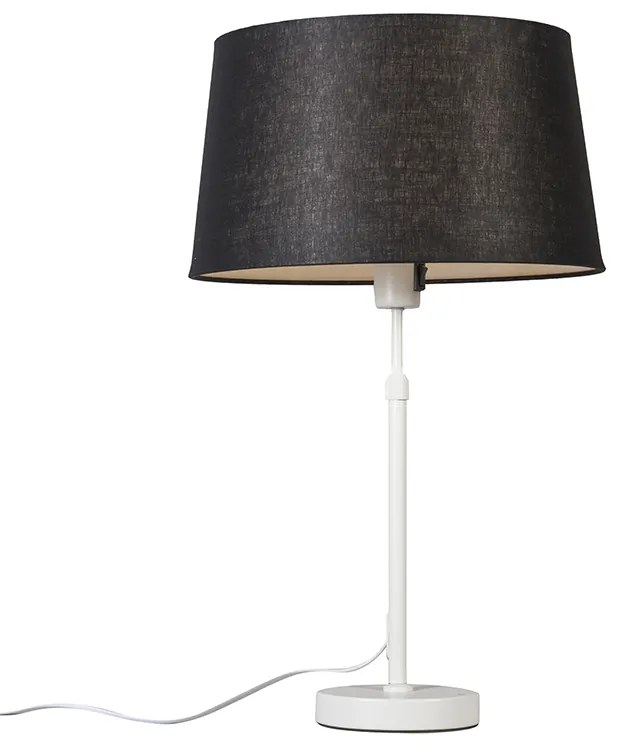 Stolná lampa biela s čiernym tienidlom 35 cm nastaviteľná - Parte
