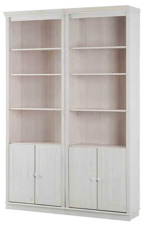 Biela knižnica z borovicového dreva 148x223 cm Anita – Støraa