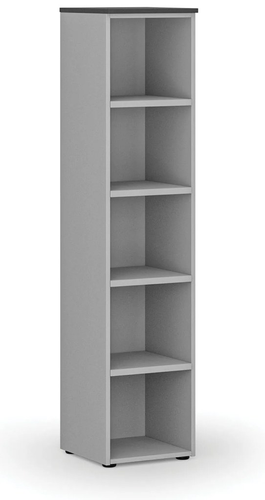 Kancelársky regál PRIMO GRAY, 400 x 420 x 1781 mm, sivá/grafit