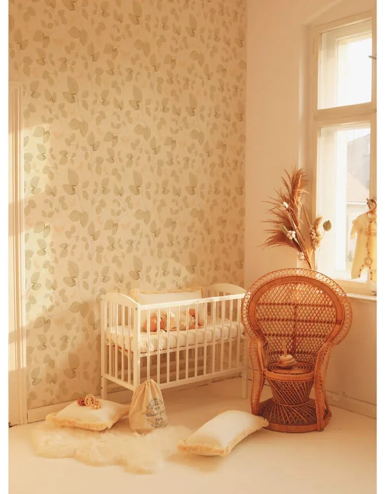 Tapeta jemné béžové listy 280×50 cm