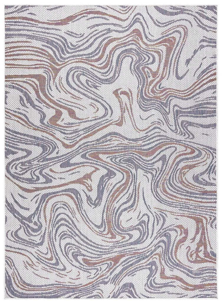 Dywany Łuszczów Kusový koberec Sion Sisal Waves 2836 ecru/blue/pink – na von aj na doma - 140x190 cm