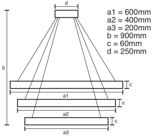 LED Stmievateľný luster na lanku LED/165W/230V 3000-6500K + diaľkové ovládanie