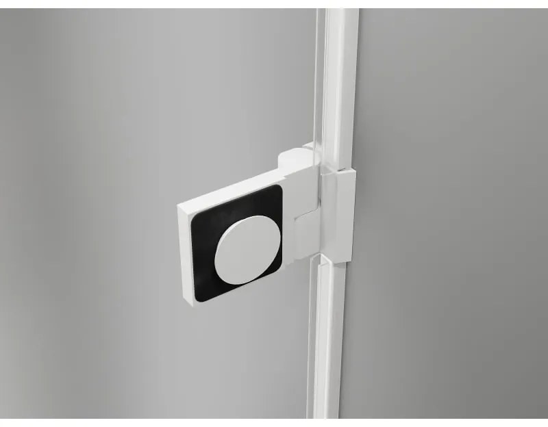 Mexen Lunar-B, pravostranný výklopný sprchový kút 90 x 80 cm, 8mm číre sklo, biely profil, 832-090-080-20-00-P