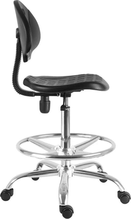 Pracovná dielenská stolička ARTI I — kov, čierna, nosnosť 130 kg