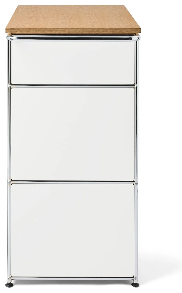 Kovová kávová komoda »CN3« s 2 zásuvkami, biela