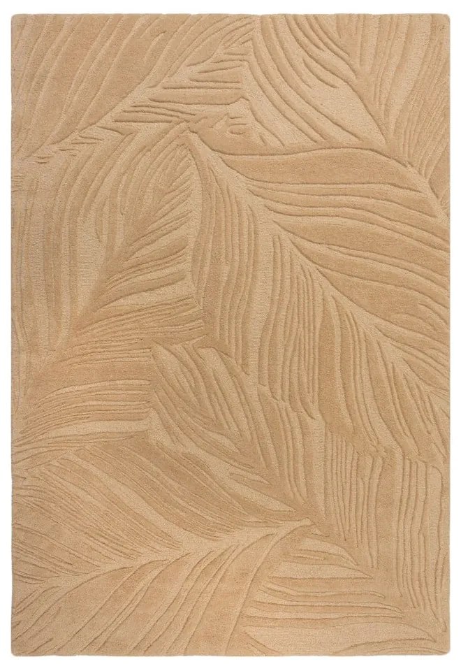 Svetlohnedý vlnený koberec Flair Rugs Lino Leaf, 160 x 230 cm