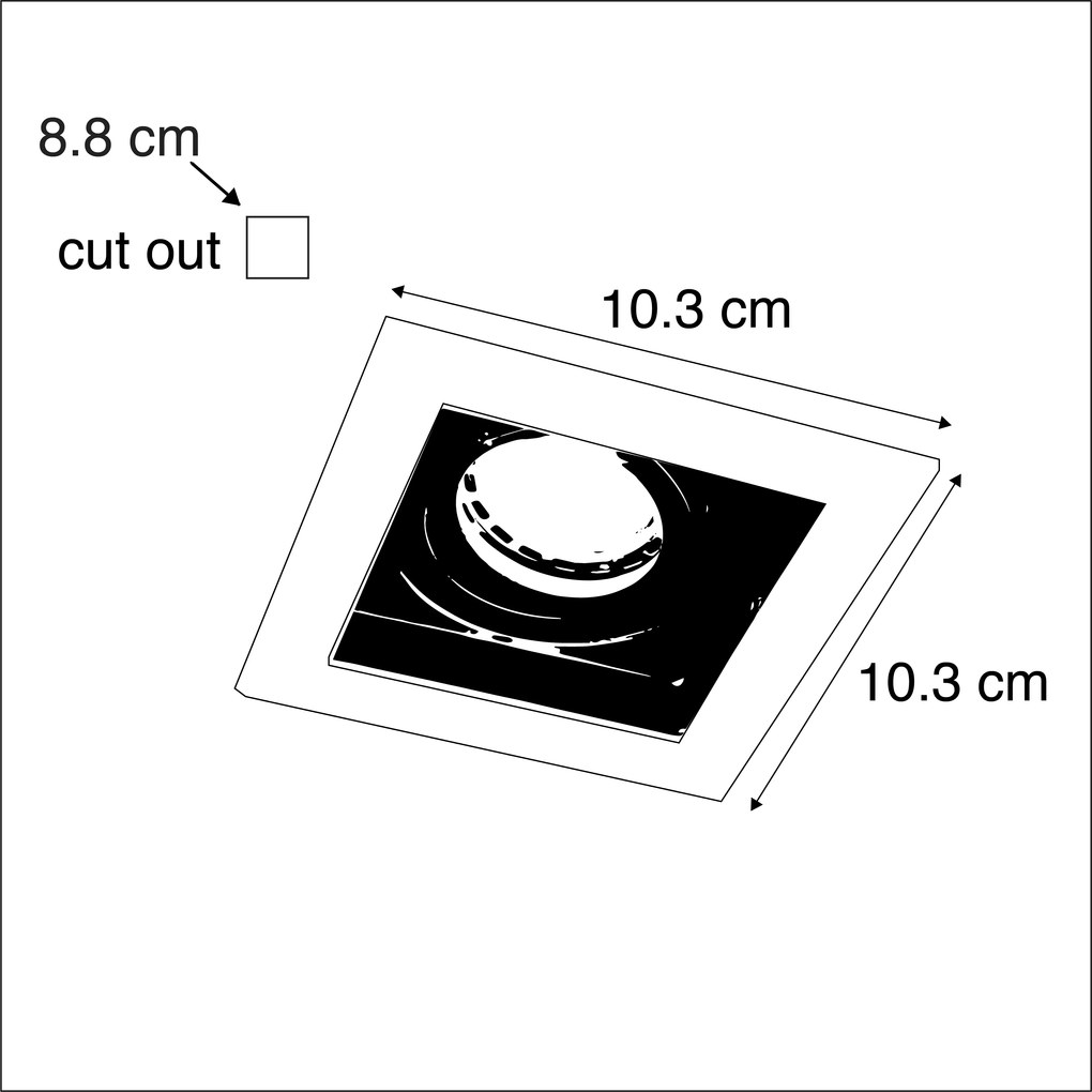 Inteligentné zapustené bodové svietidlo biele vrátane WiFi GU10 nastaviteľné - Carree