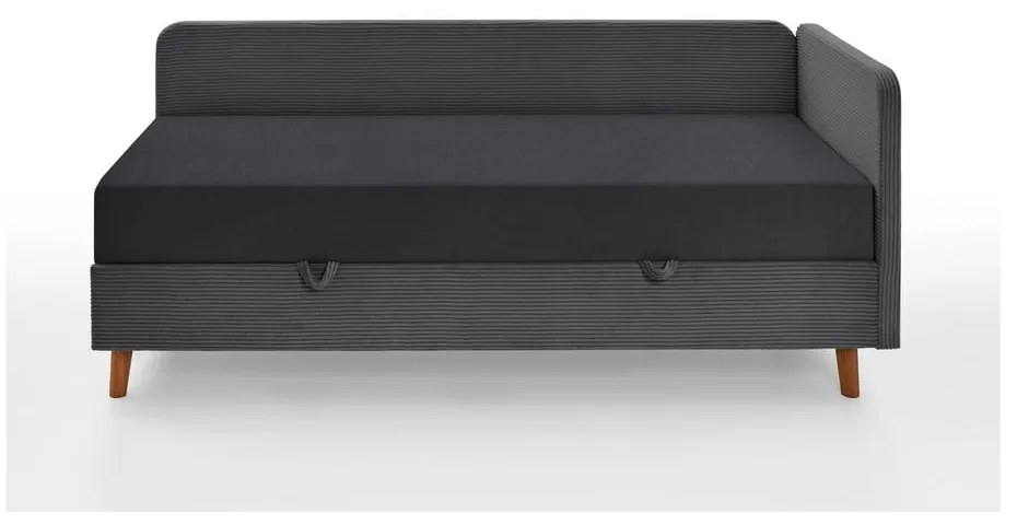 Tmavosivá čalúnená jednolôžková posteľ s úložným priestorom 90x200 cm Cabana – Meise Möbel