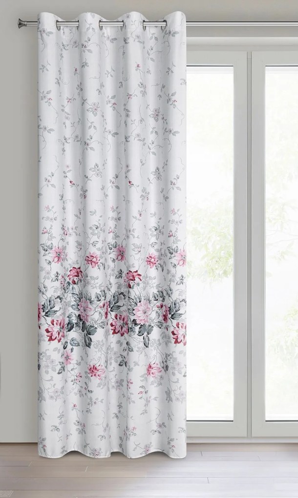 ZÁCLONA NA KRÚŽKOCH LEA05 140X250 CM KVETY