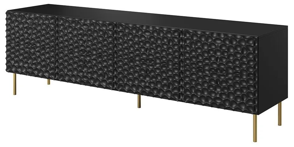 TV stolík Erizerto, Farby: biela / biela + čierna
