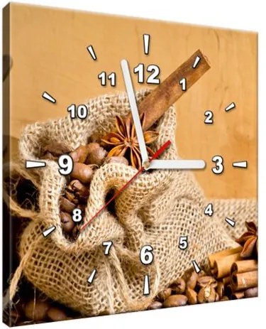 Obraz s hodinami Aromatická káva 30x30cm ZP1266A_1AI