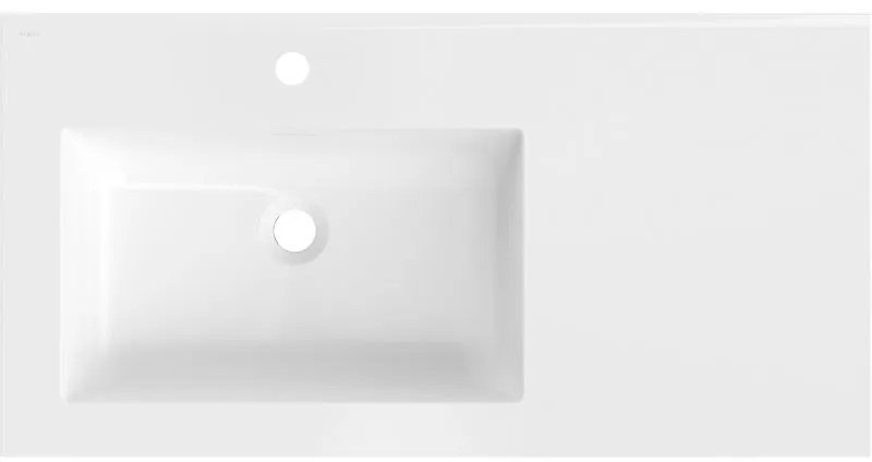 Mexen Otis, umývadlo na zapustenie 91 x 46,5 cm, ľavé, biela lesklá, 25189000L