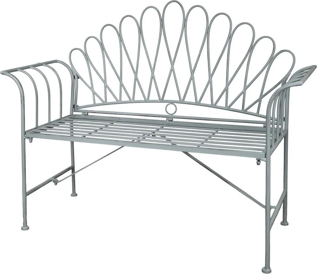 Modrá záhradná lavica La Mointré - 124*46*98 cm