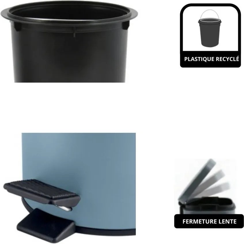 Svetlomodrý nášľapný oceľový odpadkový kôš 3 l Adelar – Spirella