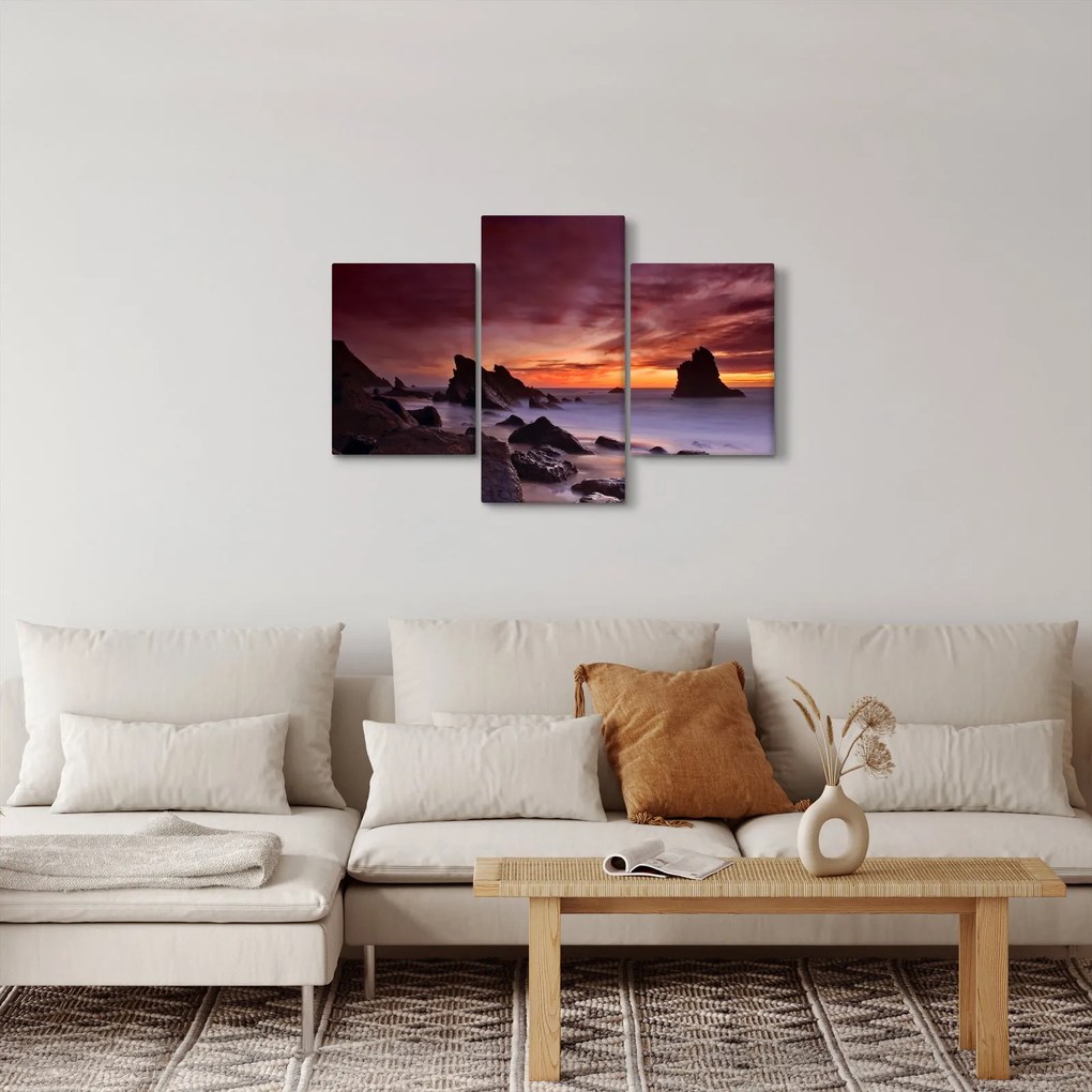 Obraz západu slnka na pobreží (90x60 cm)