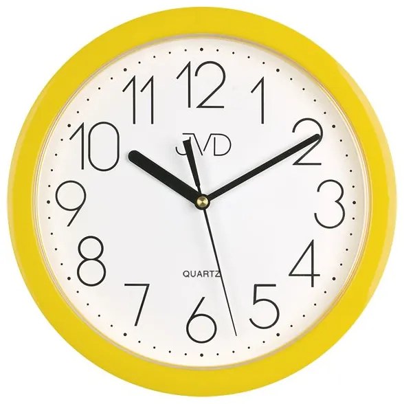 Minimalistické nástenné hodiny JVD FUNKY HP612.12 (25 cm) – žlté a tichý chod