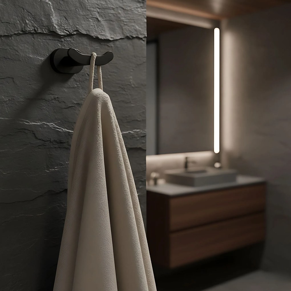 Rea Til, 2-háčik na uteráky, čierna matná, REA-88023