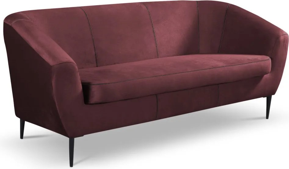 Trojmiestna pohovka Olivio, vínová zamatová látka