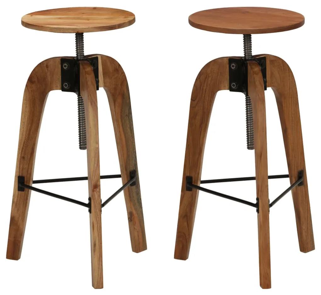 vidaXL Barové stoličky 2 ks masívne akáciové drevo 30x(58-78) cm