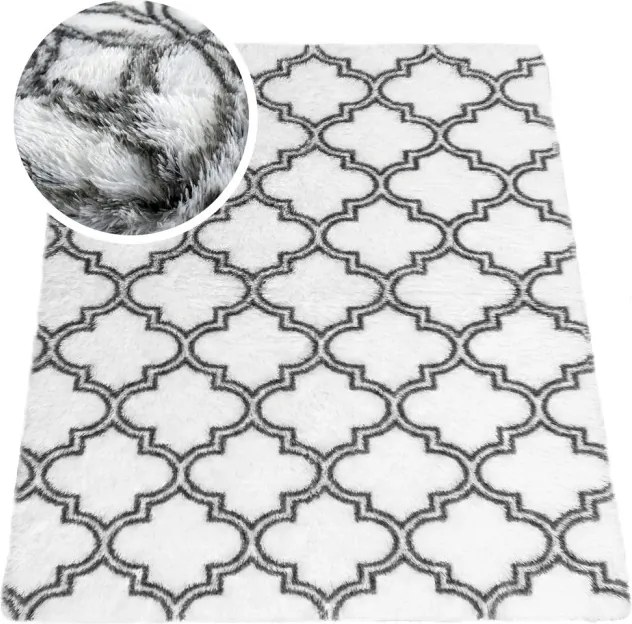 Protišmykový koberec DECOR biely / sivý 1