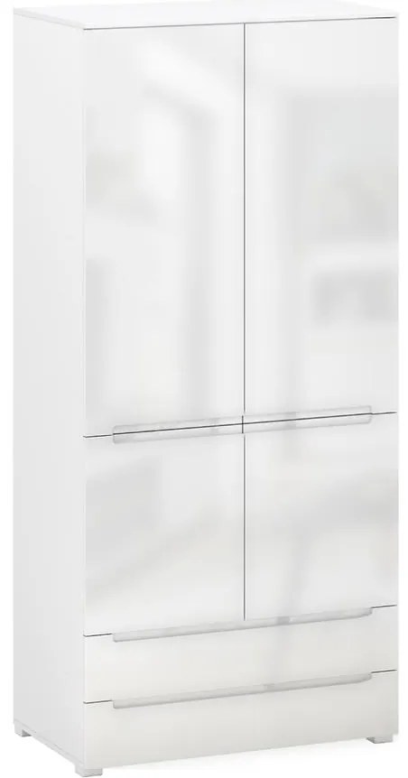 Skriňa Hill Q 4D2S biely lesk