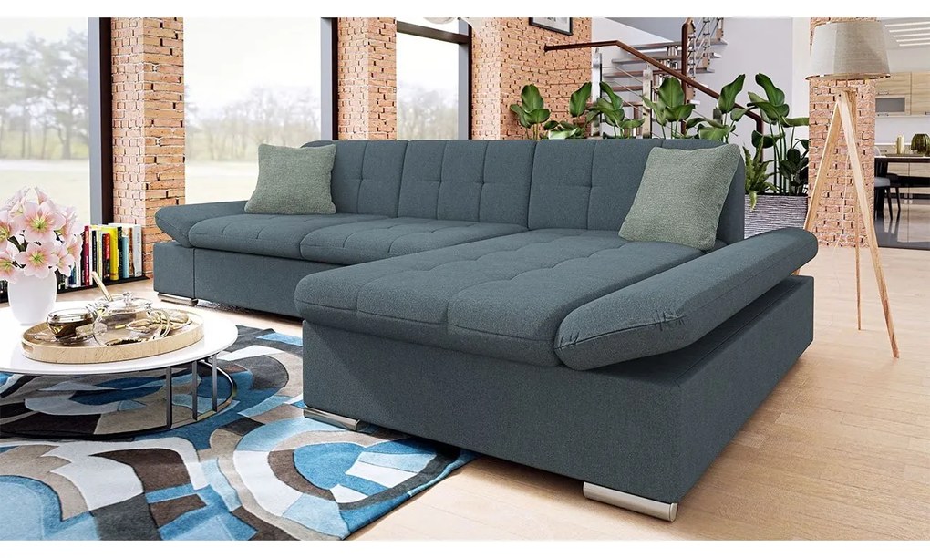 Rohová rozkladacia sedacia súprava Laviva Premium, Dostupné poťahy: Maya 07 + Maya 07 + Maya 02, Strana: pravá