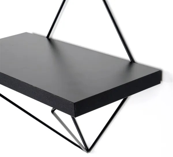 SADA 2x Nástenná polica čierna