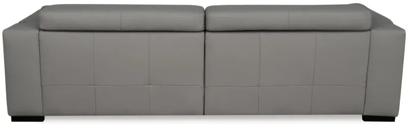 Moderná kožená pohovka LOREN II (4P), sivá (madras - 128 grey)