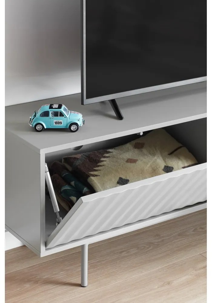 TV stolík v dekore duba v sivo-prírodnej farbe 140x52 cm Sierra – Teulat